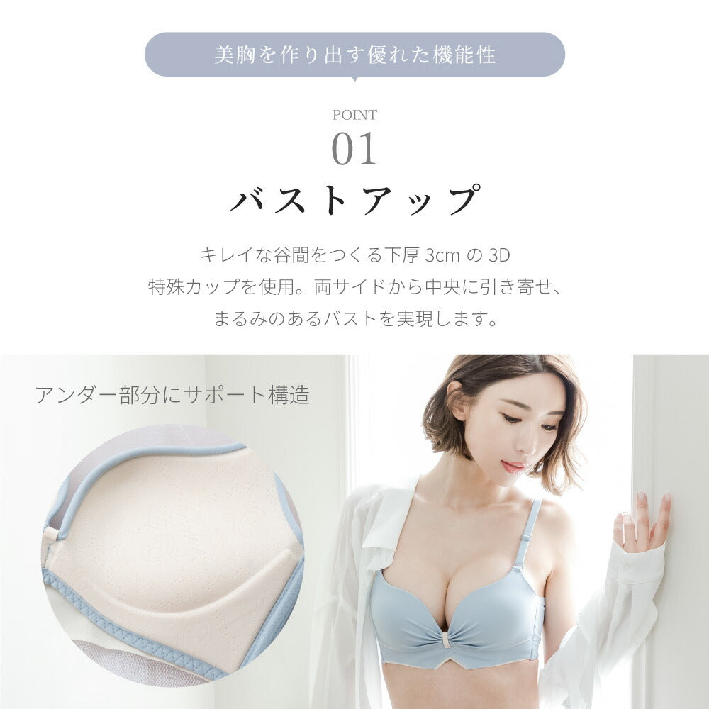 \SALE レビュー&応募で+1枚プレゼント/ 美胸メイクブラ ショーツセット