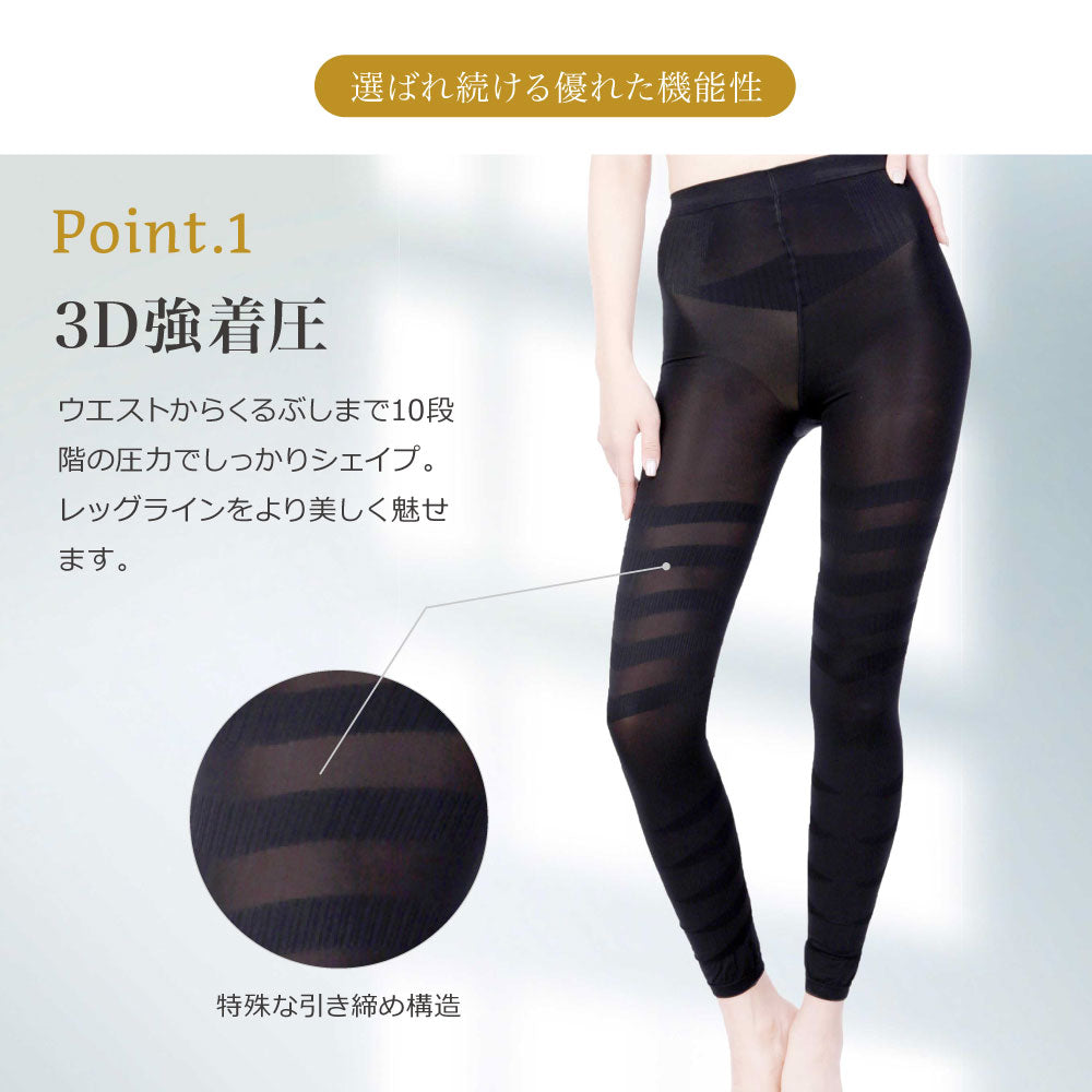 \SALE レビュー&応募で+1枚プレゼント/ スリム美人 着圧レギンス