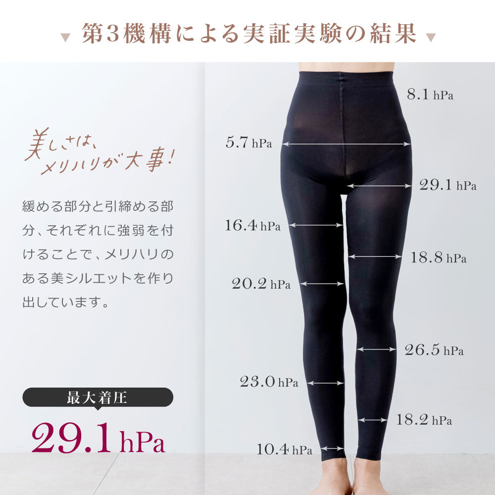 \SALE レビュー&応募で+1枚プレゼント/ スリム美人 着圧レギンス 無地タイプ
