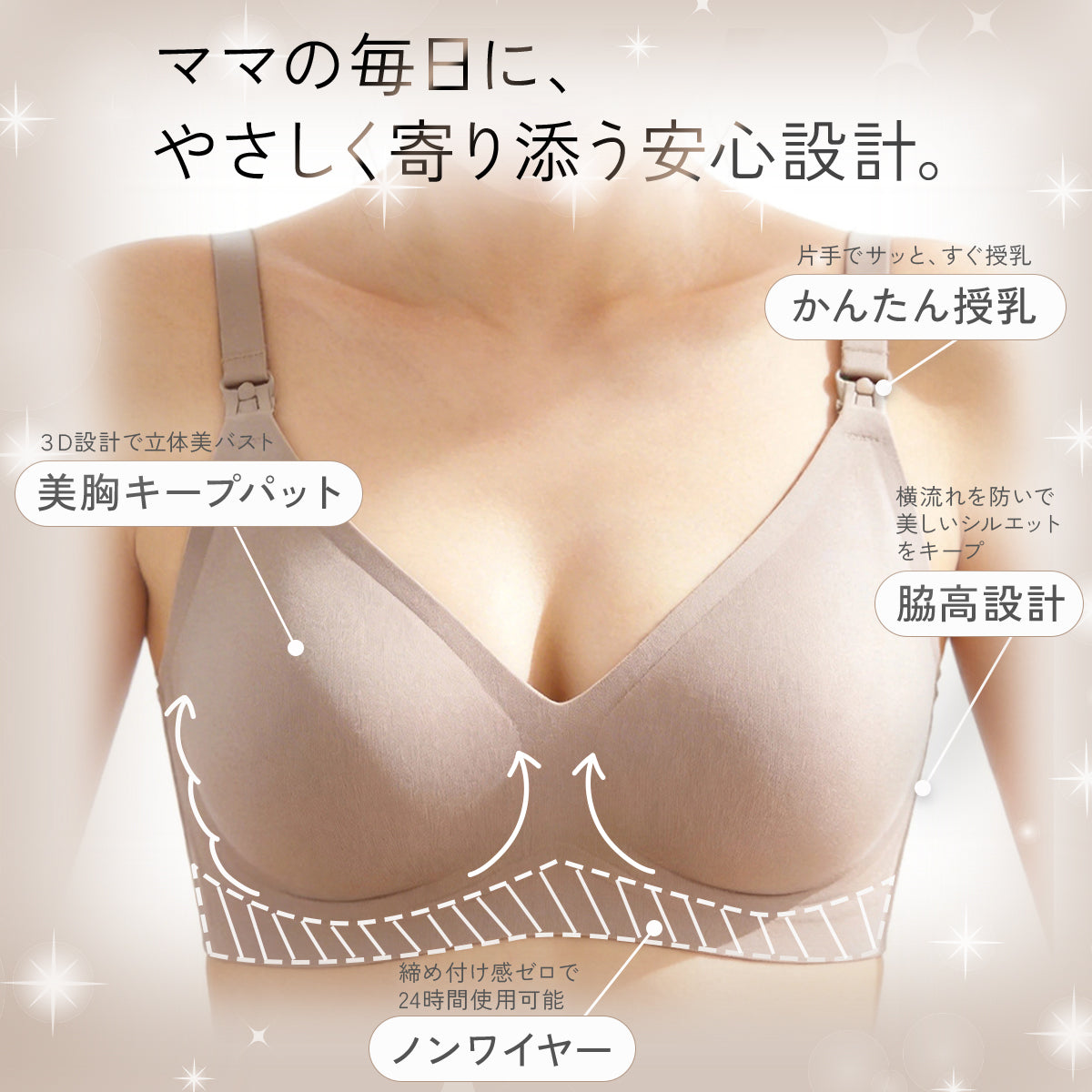 ＼SALE レビュー＆応募で＋１枚プレゼント／  マタニティ 授乳ブラ シームレス